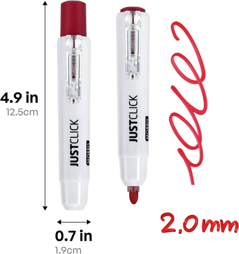 carrotez Retractable Dry Erase Markers, Low Odor Whiteboard Markers, Bullet Tip, Thick Barrel, 12 Count, Red by carrotez