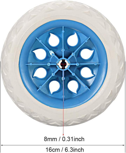 6.5 Inch 2pcs 22Lbs uxcell Shopping Cart Wheel Replacement Dia Rubber Foaming Light Blue (Load Capacity Each)