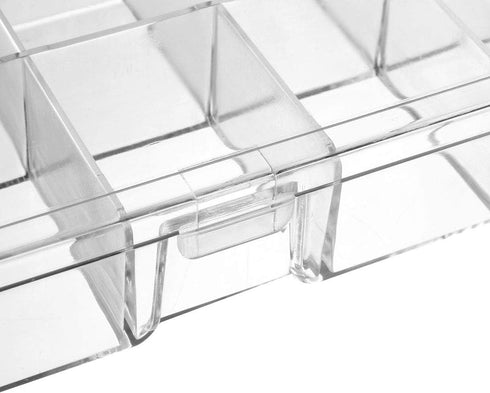 uxcell Component Storage Box, Plastic Fixed 10 Grids, Clear White, 176x88x30mm
