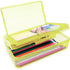 Double Layer Large Capacity Pencil Box, Plastic Translucent Hard Pencil Case with Snap-Tight Lid for School Supplies