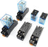 BULUSHI 4Pcs MY2N-J AC110/120V 5A Coil, Red Indicator Light, 35mm DIN Rail DPDT 8Pins Electromagnetic Relay