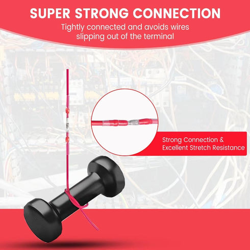 130 PCS Red Heat Shrink Butt Connectors, 22-18 AWG, Waterproof Solder Seal Wire Connectors for Automotive Marine Use