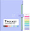 Fovencer Accordion File Organizer - Letter Size - 7 Pockets - Portable Document Paper Bill Organizer Folio - Purple