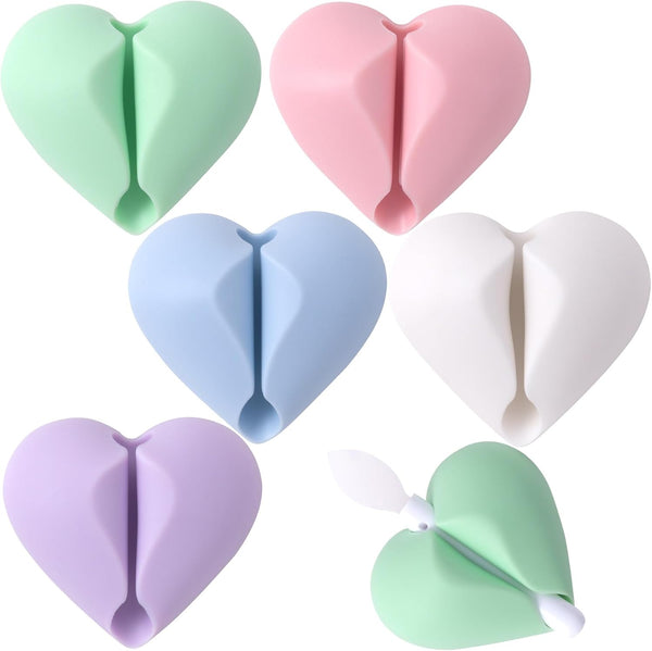 Lekgavd 5 Pcs Cable Clips Cord Holder, Heart Shaped Wire Holders for Cords,
