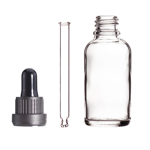 YIZHAO Clear Glass Dropper Bottle 1oz - Tincture Bottles with Glass Dropper for Essential Oils, 12 Pcs