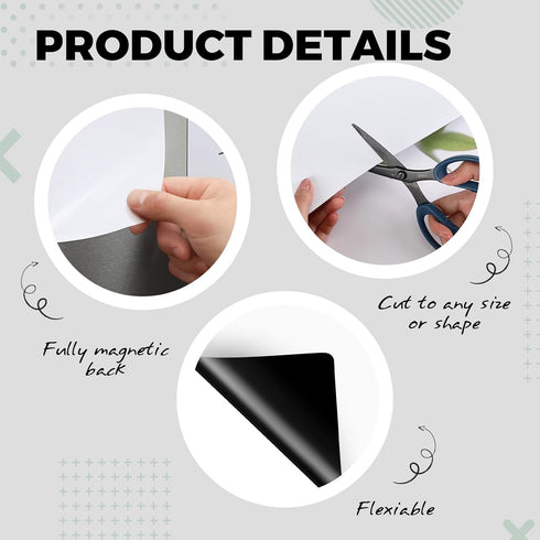 Tatuo 24 Pcs Magnetic Dry Erase Whiteboard Sheet, Flexible Stain Resistant Whiteboard Sheets for Fridge Kitchen