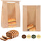 Funcoo 100 Paper Bread Bags for Homemade Bread, Tin Tie Tab Lock