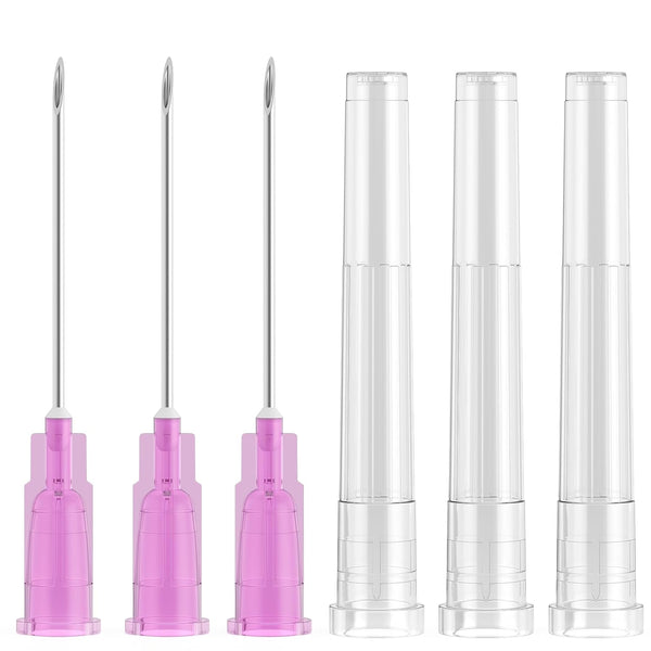 100Pcs 18G 1.5 Inch (38MM) Luer Lock Needle for Measuring, Refilling Ink, Industrial and Crafts Individually Packed