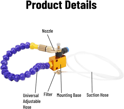 2Pcs CNC Mist Coolant System for Lathe Milling Engraving, 8mm Air Pipe Sprayer for Metal Cutting Cooling Lubrication