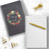 Hardcover Floral Wreath Things to Do Spiral Notebook/Journal, 5.5" x 8.5", 120 Checklist Pages, Soft Touch Matte Cover
