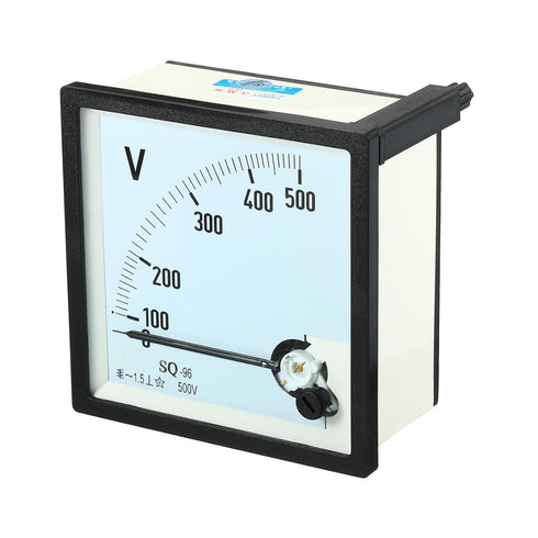 YOKIVE Analog Panel Voltmeter, SQ-96 AC 0-500V Gauge, Great for Circuit Testing Measurement Equipment (White, Black)