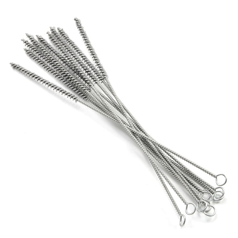 Utoolmart Steel Wire Tube Brush, 12" x 1/4", Spiral Long Handle Cleaning Brush for Tube Bottle Pipe Welding Slag