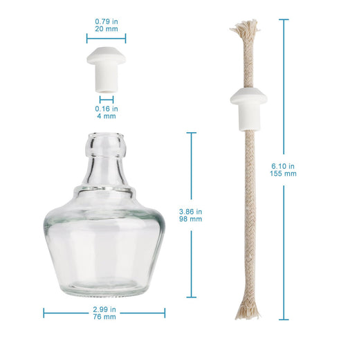 stonylab 150 ml Alcohol Lamp, Classic Style Glass Bunsen Burners Lab Heating Equipment for Low Temperature Heating, No