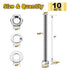 (10 Sets) 1/4-20x3" Hex Head Stainless Steel Bolts and Nuts with Flat & Lock Washers, 304 Stainless Steel 18-8, Fully
