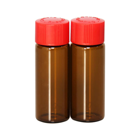 8 Pcs 20ml Glass Vials with Screw Caps, Amber Glass Vials with 4 Colors Caps, Leak-Proof Glass Bottles