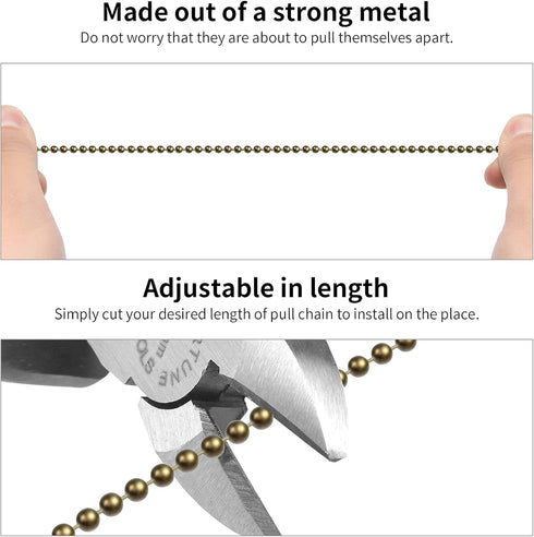 Pull Chain Extension for Ceiling Fans and Light Fixture, 59-inch Long with 6 Matching Connectors (Bronze)