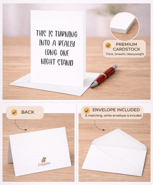 Generic CAPYTINI Funny Sarcastic Naughty Really Long One Night Stand Anniversary Valentine Card Boyfriend Husband