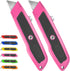 DIYSELF 2 Pack Box Cutter Retractable Heavy Duty Utility Knife, Ergonomic Razor