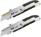 XW Retractable Utility Knife, Heavy Duty Zinc Alloy Box Cutter with 10 PCS Blades, 2-Pack