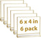 UNIQOOO Clear Acrylic Sign Holder with Golden Border, Pack of 6, 6x4", Double Side Frame, Landscape View