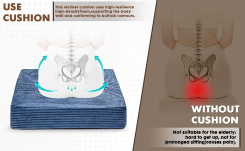 Yueyocici Corduroy Recliner Seat Cushion, Large High Density Foam Square Seat Cushion for Recliner Chair, Office Chair