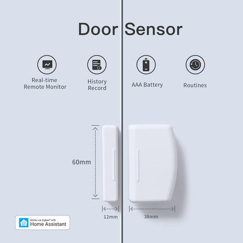 THIRDREALITY Zigbee Contact Sensor, Door and Window Monitor, Home Automation, Works with Home Assistant, SmartThings, Aeotec, Homey, Hubitat or Echo Devices with Build-in Zigbee Hub,hub Required by THIRDREALITY