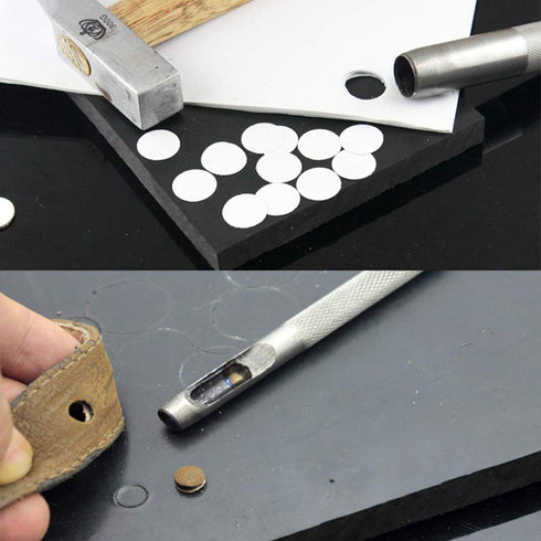 12pcs Kit Round Punch Hollow Punch Steel Chisel - Leather Puncher Cutting Tool for Belts & Canvas