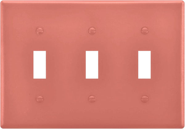 Salmon Toggle Light Switch Cover 3 Gang Wall Plate Cover Light Switch