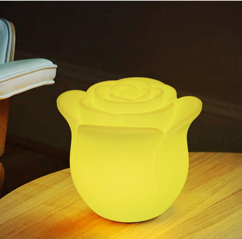 Tashace LED Rose Flower Night Light Rechargeable Portable Bedside Lamp Remote Control Mood