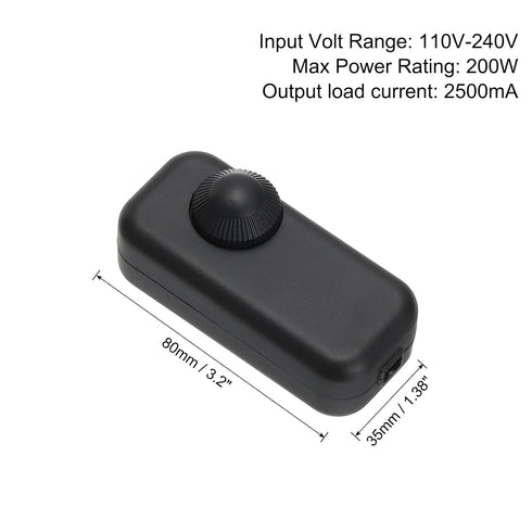 Dimmer PATIKIL Inline Lamp Switch, Rotary LED Light Controller Brightness Control Cord Switch Replacement for Table