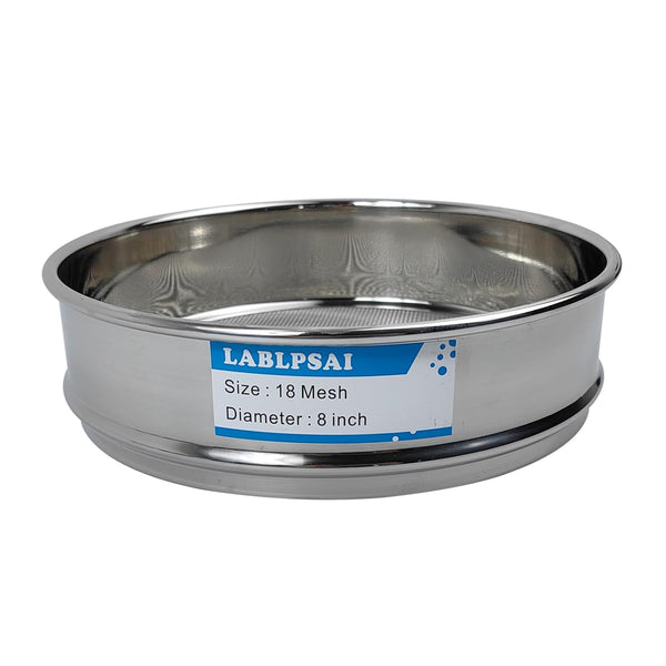 18 Mesh Lab Sieves, 8" Diameter, 304 Stainless Steel Wire Cloth for Industrial Laboratory Use