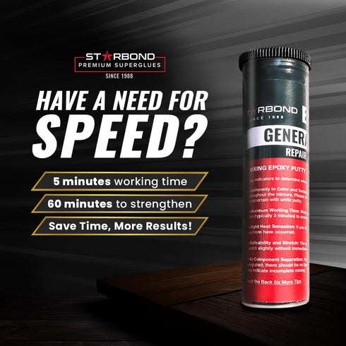 Starbond 2 oz. Black Epoxy Putty Stick - General Purpose for Woodworking, Automotive, Home Repair