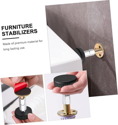 4pcs Cabilock Furniture Stabilizers Anti-Shaking Cabinet Fixators for Bedside Cabinets Reduce Noise and Protect Walls