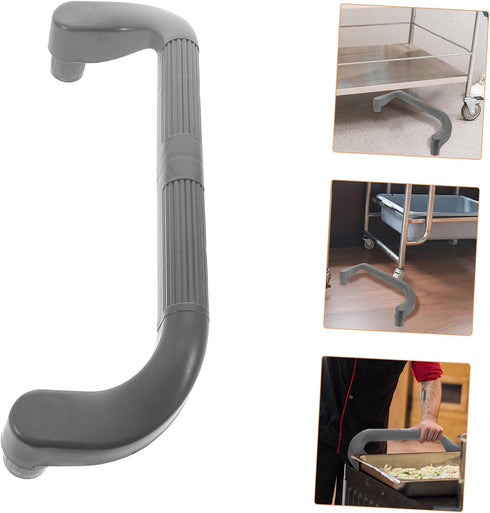 16.53X4.72X3.93In Utility Cart Handle Replacement for Dining Truck Push Handle Trolley Cart Grey Ergonomic Grip Durable