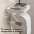 Self Adhesive Toilet Paper Holder with Shelf, No Drill Wall Mounted Bathroom Tissue Holder, Sticky TP Roll Holder