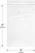 Plymor 6" x 9" Reclosable Plastic Bags, 2 Mil with Hang-Hole, Pack of 200