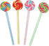 Maydahui 20PCS Rainbow Swirl Lollipops Shaped Rollerball Pens Black Gel Ink for School Office Home
