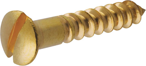 Hillman 1173 Brass Oval Head Slotted Wood Screw, 8 x 1 1/4 in., 30-Pack