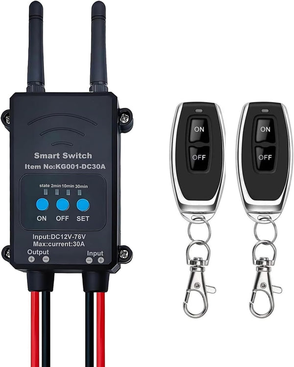 Bluetooth Remote Control Switch DC 12V-72V 30A,High-Power Wireless Relay with Mobile Phone