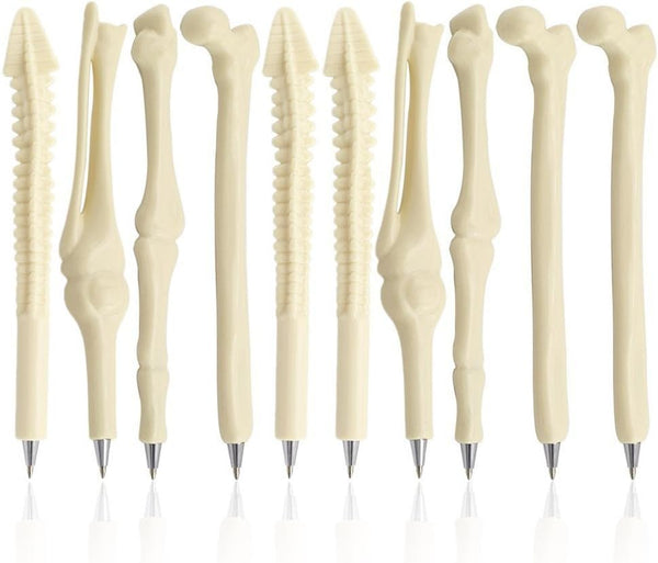 MagicW Creative Novelty Bone Shape Ballpoint Pens, Finger Pen, Nurse Doctor Stationery Gift, Pack of 5