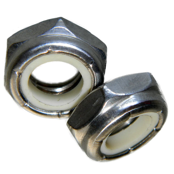NewPrMScrews 3/8-24 Jam Hex Nuts, Stainless Steel 18-8, Nylon Locking, Pack of 50