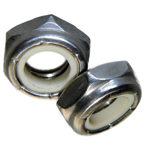 NewPrMScrews 10-32 Jam Hex Nuts, Stainless Steel 18-8, Nylon Locking, Pack of 100