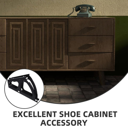 2 DOITOOL Pairs Black Metal Shoe Cabinet Flip Brackets Single-Layer Shoe Rack Hinges Replacement Fittings for Flip