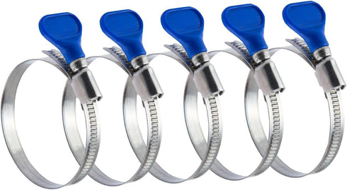 POWERTEC 70127 2-1/2 Inch Key Hose Clamp, Thumb Screw Key Adjustable Stainless Steel Hose Clamps for Dust Collection