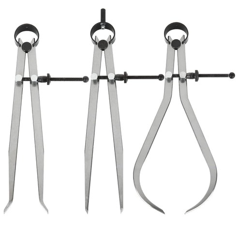 3pcs 8 Inch Long Spring Caliper Set, Carbon Steel Measuring Tool for Wood Turning Lathe Projects