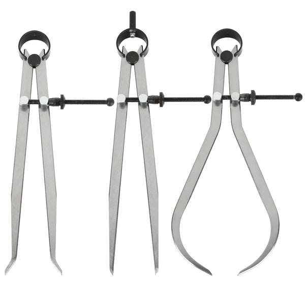 3pcs 8 Inch Long Spring Caliper Set, Carbon Steel Measuring Tool for Wood Turning Lathe Projects