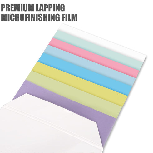 Lapping Microfinishing Film with PSA, Set of 8 Polishing Sheets 4.25’’ x 11’’ for Scary Sharp Sharpening System