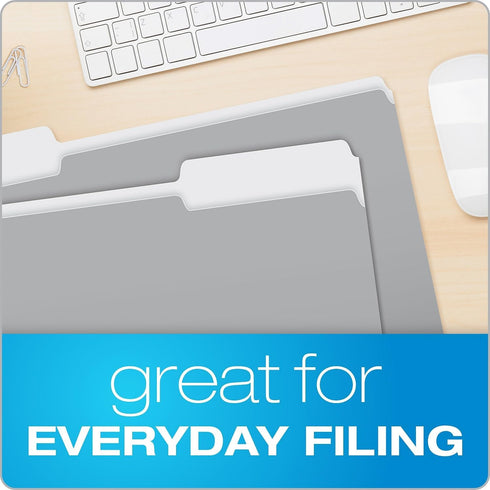 Pendaflex 435013GRA Interior File Folders, Legal, Gray, 1/3 Cut Top Tab (Box of 100)