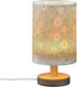 ALAZA Bedside Table Lamp for Bedroom Daisy Floral Nightstand LED Light Lamps with USB Port Linen Fabric Shade Table