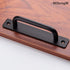 4 Pack Black Sliding Barn Door Handles, Push Pull Bar Handles for Wooden and Glass Doors, Heavy Duty Aluminum Steel